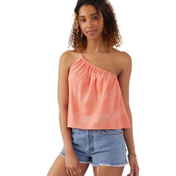 New! O’Neill Anyka Coral One Shoulder Top Sz S - Picture 1 of 3
